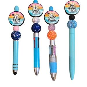 Colorful Beach-Themed Pens Set